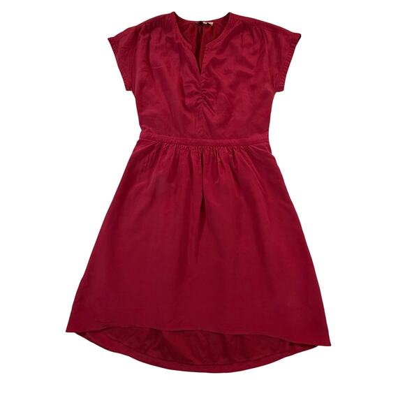 Madewell Lucie Puff-Sleeve Smocked Mini Dress Red Women’s Sz 6 - Picture 1 of 6